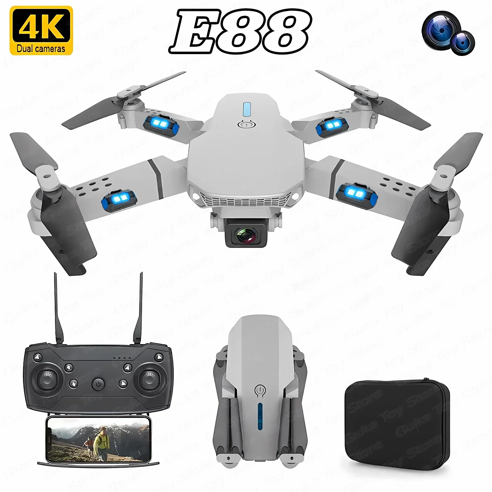E88 Pro WIFI FPV Drone Wide An - Drone Camera 4K 评论和价格
