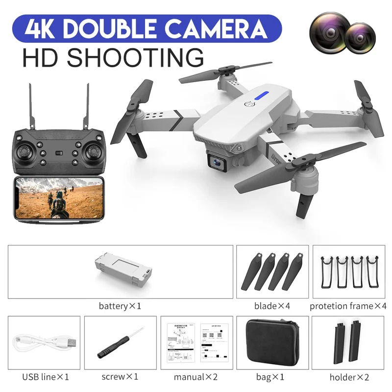 E88 ProIntelligent Folding Dro - Drone Camera Lens 评论和价格